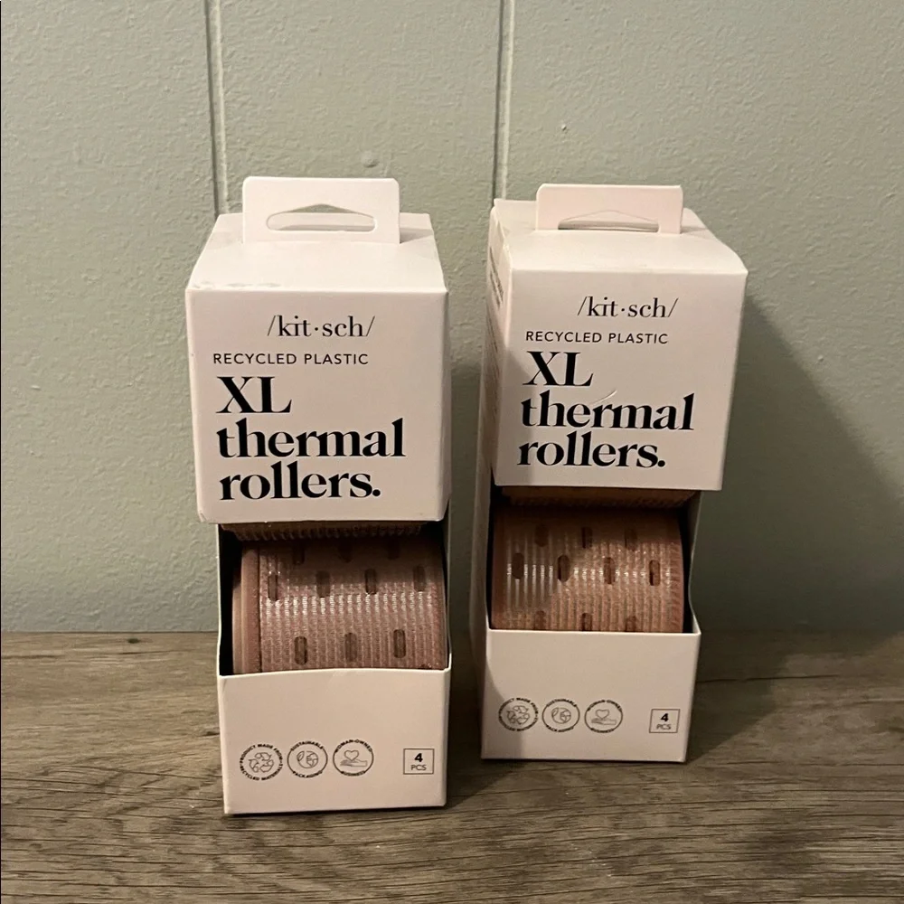 NIB Kitsch Recycled Plastic XL Thermal Rollers 4pc set x 2